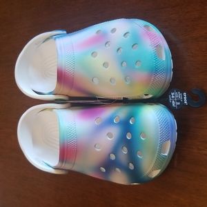 Brand New, Never Worn Multicolored Crocs, Size 9